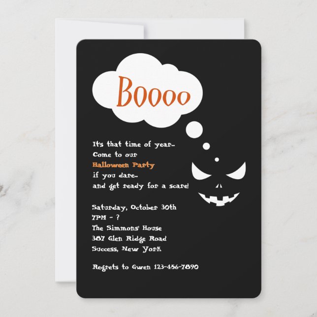 Convite para Festa de Halloween do Boo (Frente)