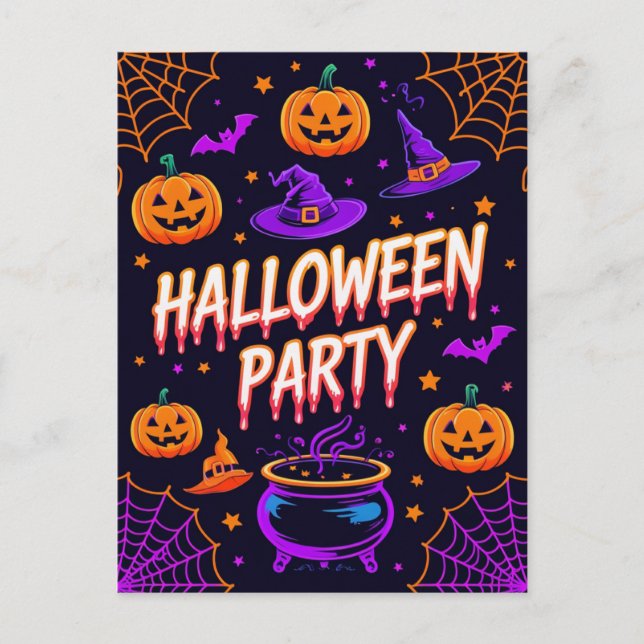 Convite para Festa de Halloween do Caldeirão de Ab (Frente)