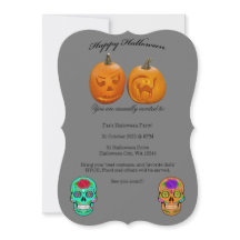 Convite para Festa de Halloween do Crânio de Açúca
