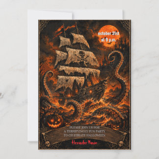 Convite para Festa de Halloween do Navio Assombrad