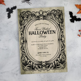 Convite para Festa de Halloween do Quadro Gótico