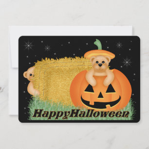 Convite para Festa de Halloween do Teddy Bear Kid