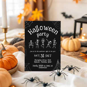 Convite para Festa de Halloween dos Esqueletos Dan