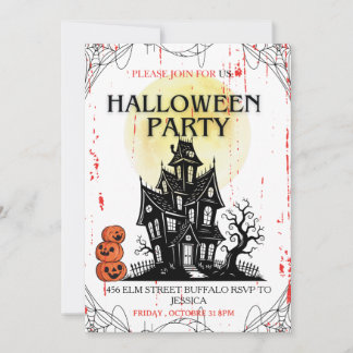 Convite para Festa de Halloween em Casa Assombrada
