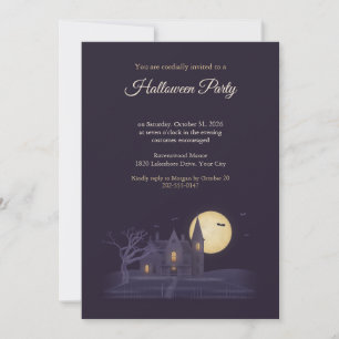 Convite para Festa de Halloween em Mansão Assombra