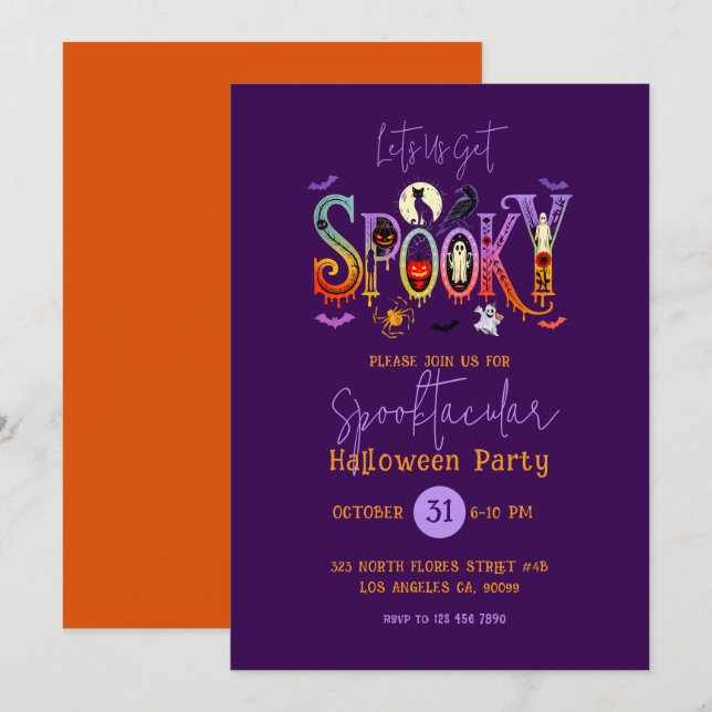 Convite para Festa de Halloween Espetacular (Frente/Verso)
