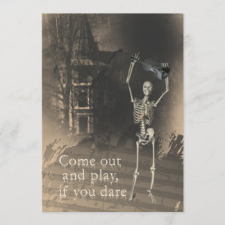 Convite para Festa de Halloween, Esqueleto com Vio