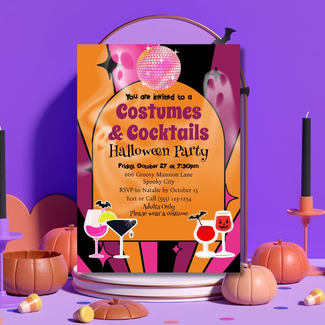 Convite para Festa de Halloween: Fantasias e Coque (Criador carregado)
