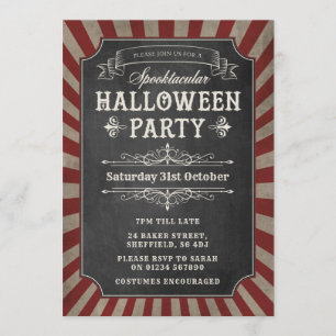 Convite para festa de Halloween - Festa de Circo