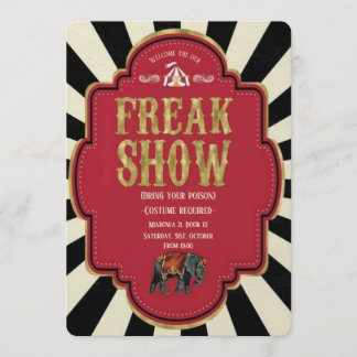 Convite para Festa de Halloween Freak Show