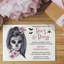 Convite para Festa de Halloween Girly Boo's & Booz