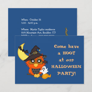 Convite para Festa de Halloween Have a Hoot