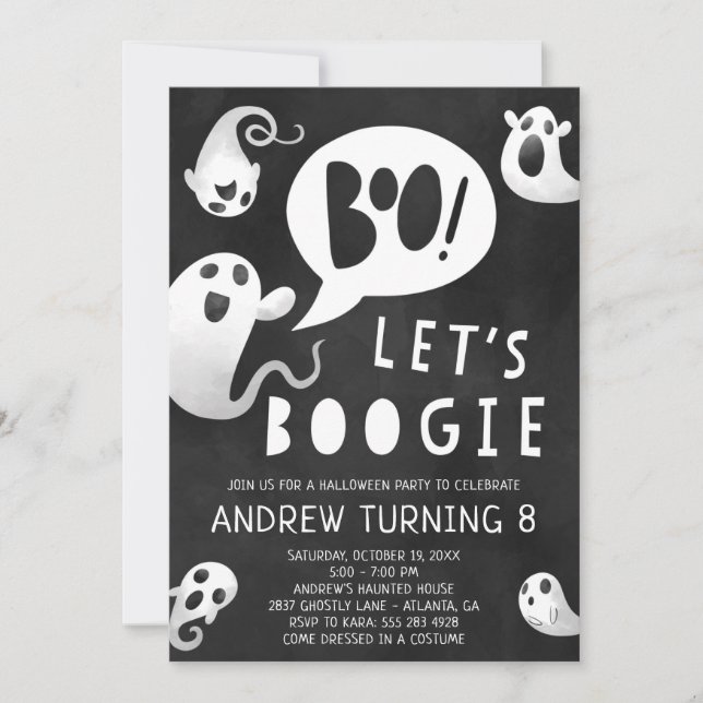 Convite para Festa de Halloween - Lets Boogie (Frente)