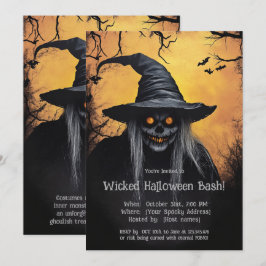 Convite para Festa de Halloween Malvada