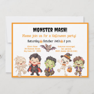 Convite para Festa de Halloween Monster Mash