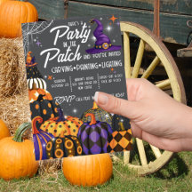 Convite para Festa de Halloween no Campo de Abóbor