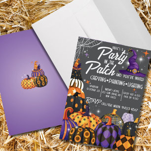Convite para Festa de Halloween no Campo de Abóbor