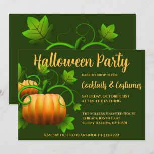 Convite para Festa de Halloween no Pomar de Abóbor