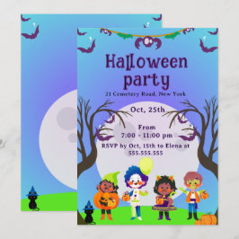 Convite para Festa de Halloween para Crianças Fofa