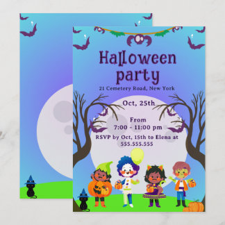 Convite para Festa de Halloween para Crianças Fofa