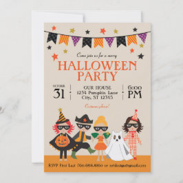 Convite para Festa de Halloween para Crianças Vint