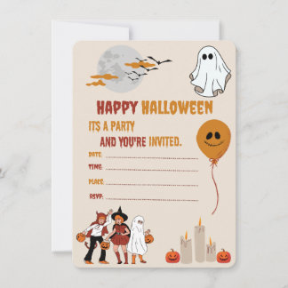 Convite para Festa de Halloween Retro