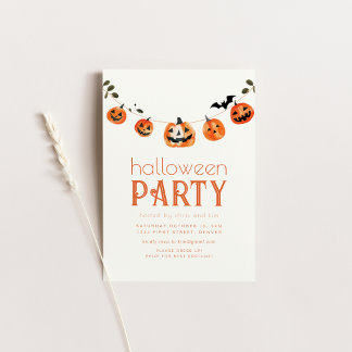 Convite para Festa de Halloween Simples Jack o Lan