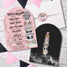 Convite para Festa de Halloween “Skull-ebration”