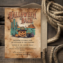 Convite para Festa de Halloween | Velho Oeste 