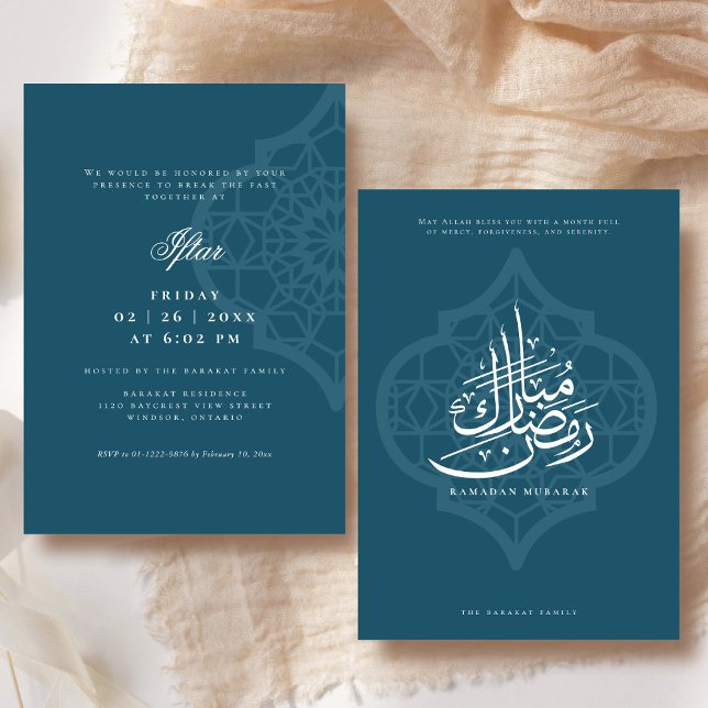 Convite para Festa de Iftar do Ramadão (Front and Back)