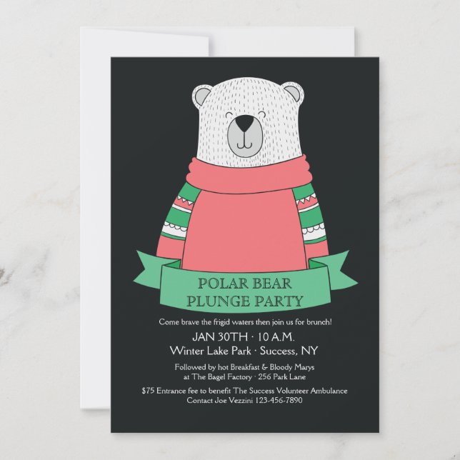 Convite para Festa de Imersão do Urso Polar (Frente)
