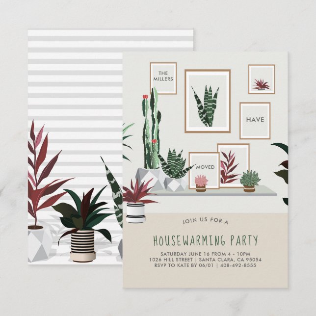 Convite para Festa de Inauguração | Plantas em Vas (Frente/Verso)