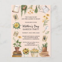 Convite para Festa de Jardim de Girassóis no Dia d