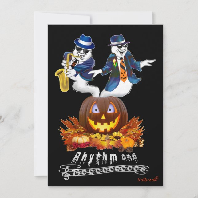 Convite para Festa de Jazz do Halloween Ritmo e Bo (Frente)