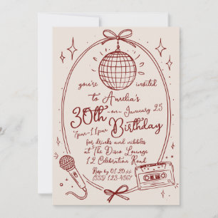 Convite para Festa de Karaokê de Aniversário de 30