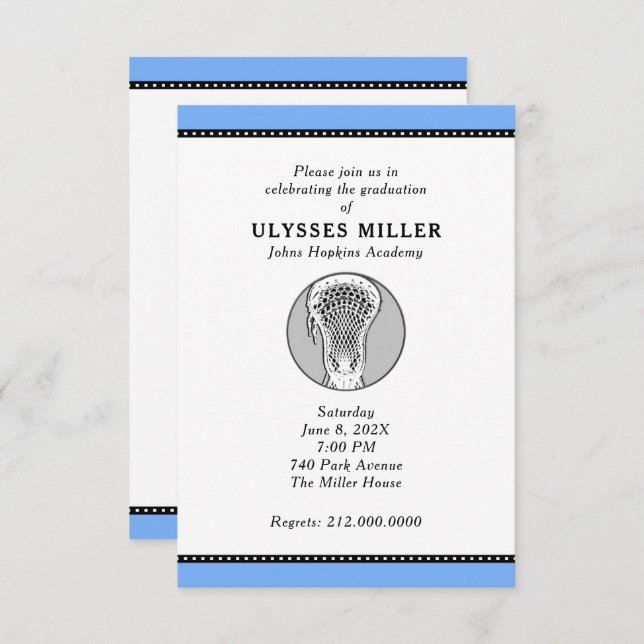 Convite para Festa de Lacrosse (Frente/Verso)
