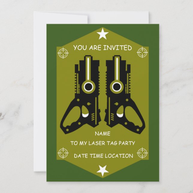 Convite para Festa de Laser Tag (Frente)