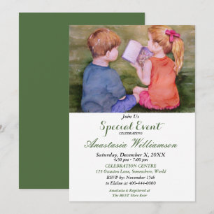 CONVITE PARA FESTA DE LEITURA COM AMIGOS E FAMÍLIA