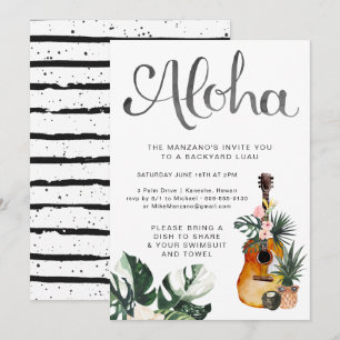 Convite para Festa de Luau de Verão Aloha