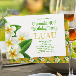 Convite para Festa de Luau Havaiano Frangipani