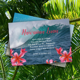 Convite para Festa de Luau Havaiano Ondas Quebrand