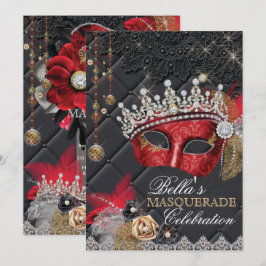 Convite para Festa de Mascarada dos Meus Quinze An