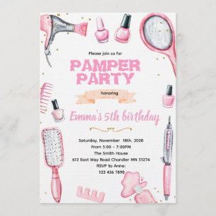 convite para festa de mimos de Cabelo e Unhas