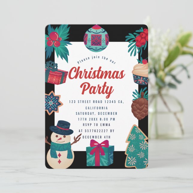 Convite para Festa de Natal (Em pé/Frente)