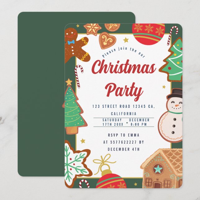 Convite para Festa de Natal (Frente/Verso)