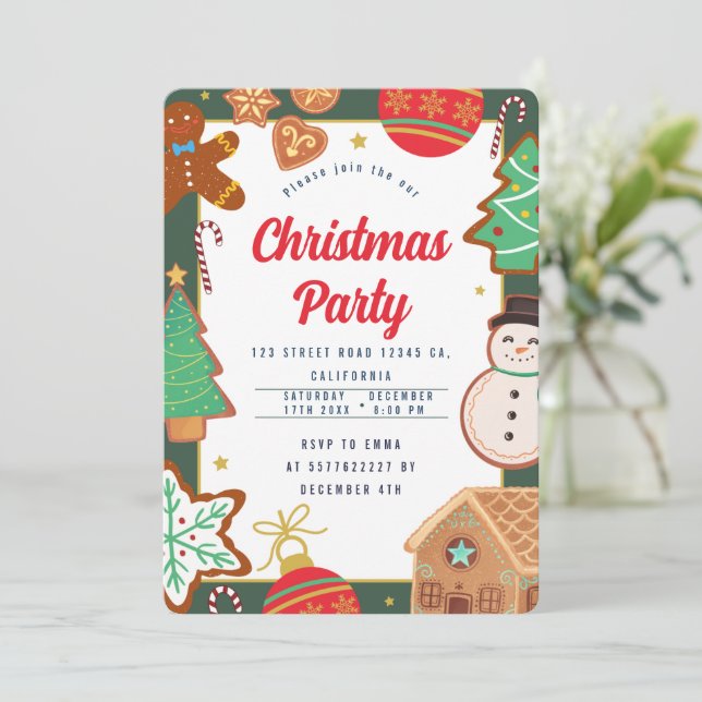 Convite para Festa de Natal (Em pé/Frente)