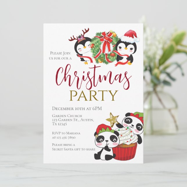 Convite para Festa de Natal (Em pé/Frente)