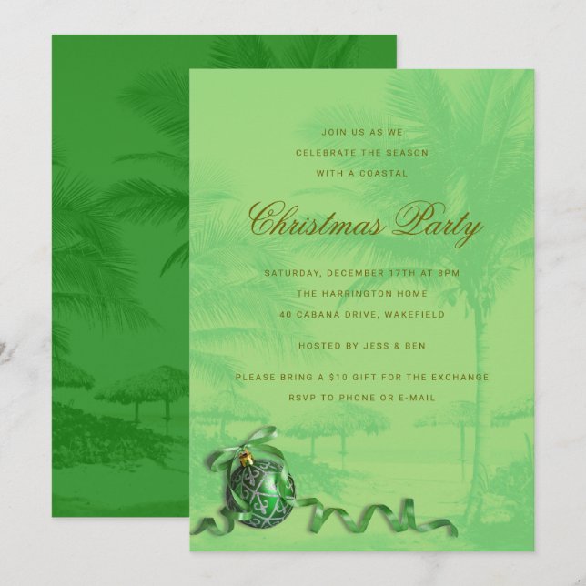 Convite para Festa de Natal à Beira-Mar com Palmei (Frente/Verso)