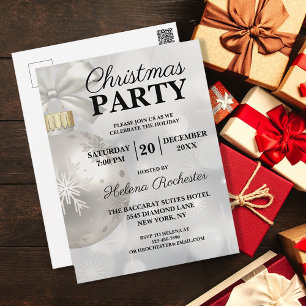Convite para Festa de Natal Branco Elegante
