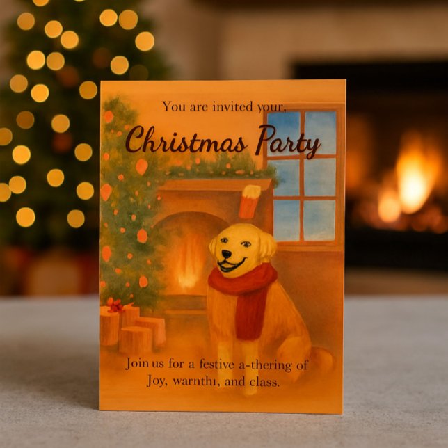 Convite para Festa de Natal | Cena Aconchegante co (Cozy charm in every zazzlemade invite #zazzlemade #christmasparty)